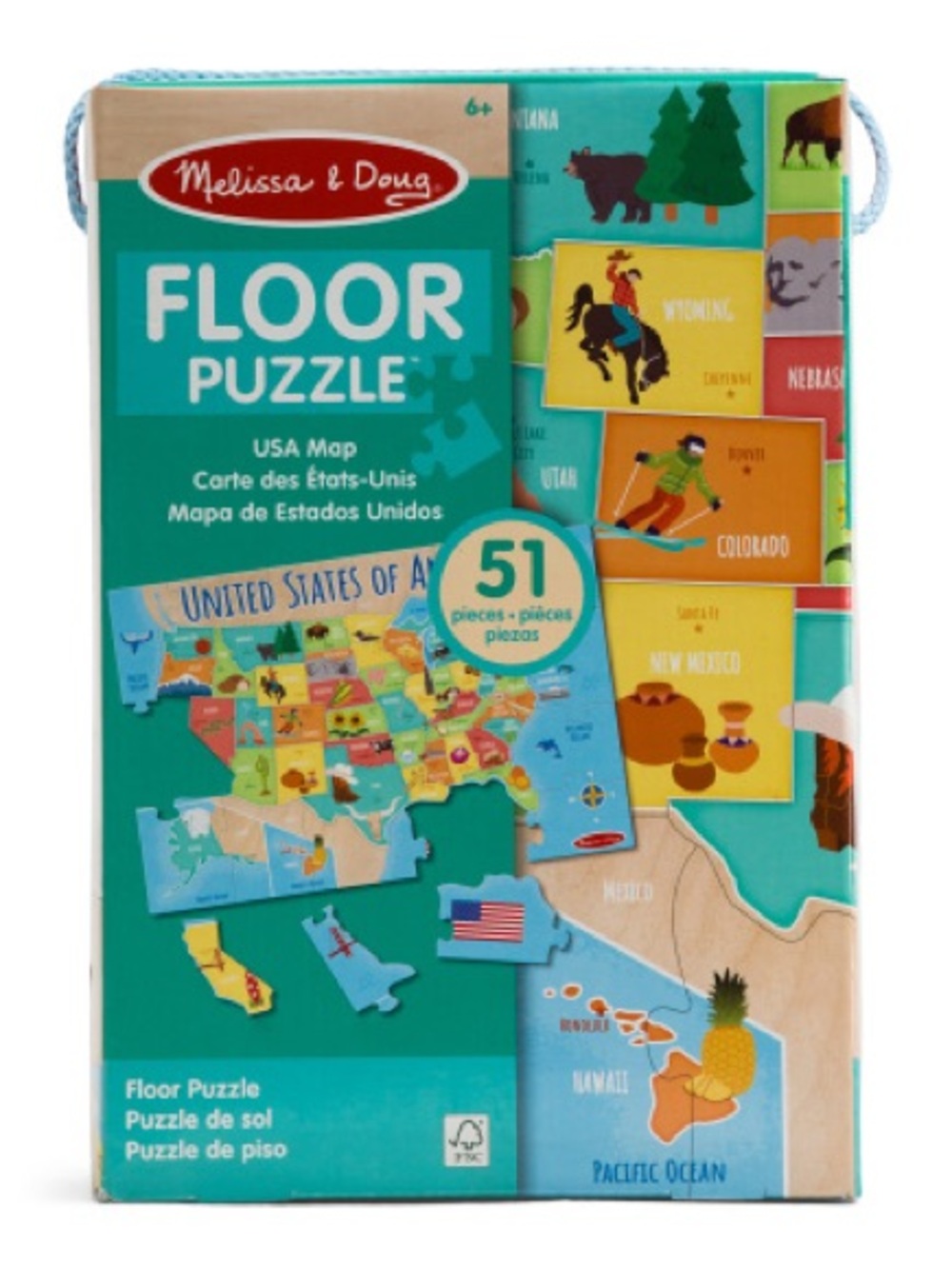 Melissa & Doug Floor Puzzle - Teal & Yellow